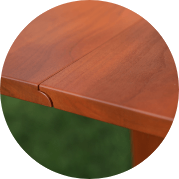 Fruitwood cherry drop leaf table detail