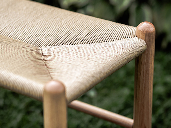 Fireside fiber rush seat bench
