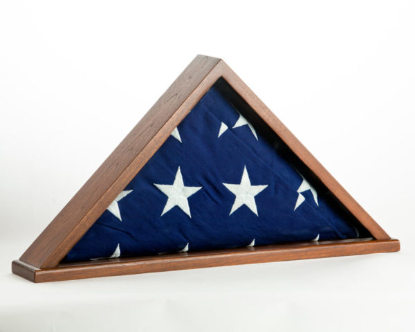 Wooden flag holder with United States of America flag