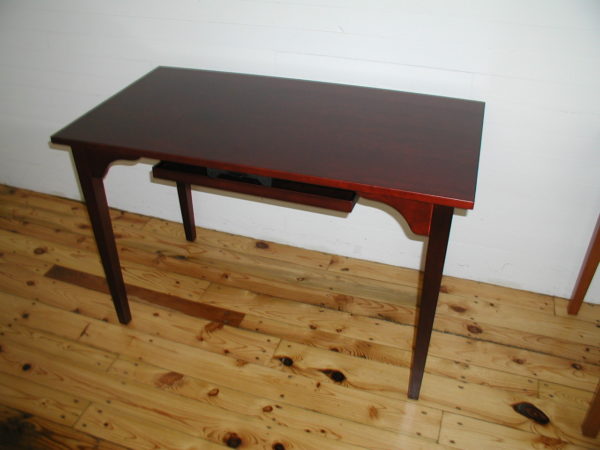 Computer Table in antique cherry with plain legs