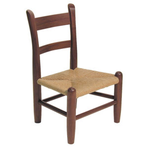 Child's chair wooden with rush seat