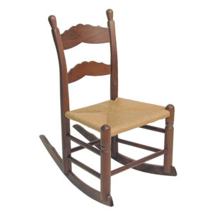 Fancy rocking chair wooden with rush seat