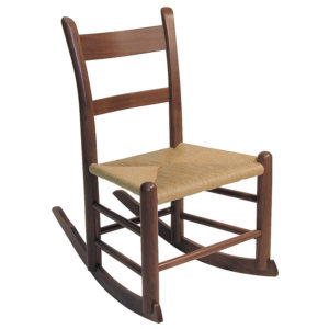 Rocking chair wooden with rush seat