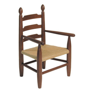Child's arm chair wooden with rush seat