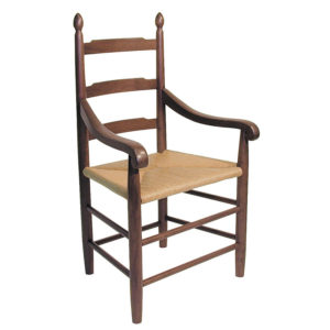 3 ladder back wooden dining arm chair