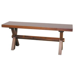 Solid wood sawbuck sitting bench