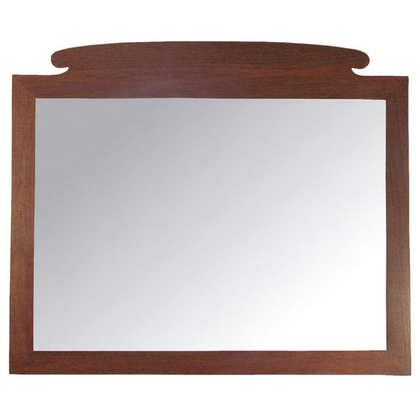 Beveled mirror with solid wood frame
