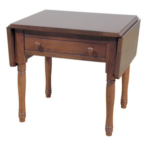 Solid wood drop leaf coffee table with drawer