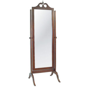 Standing cheval mirror with wooden frame