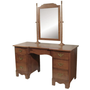 Seven drawer wooden vanity with bevel mirror