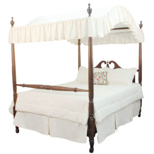 Solid wood tester bed frame with canopy