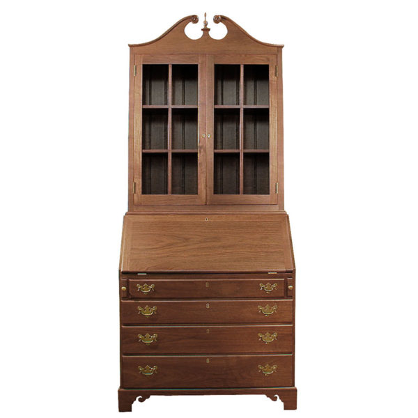 Wooden secretary desk with top